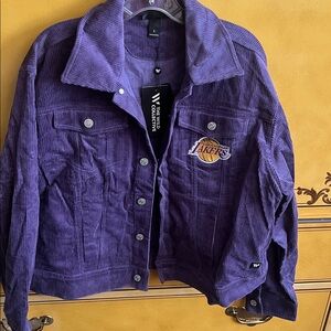 Purple Corduroy Lakers Jacket